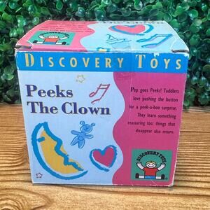 NIB Vintage 1996 Peeks The Clown Discovery Toys Jack In The Box Kids Toddler Toy